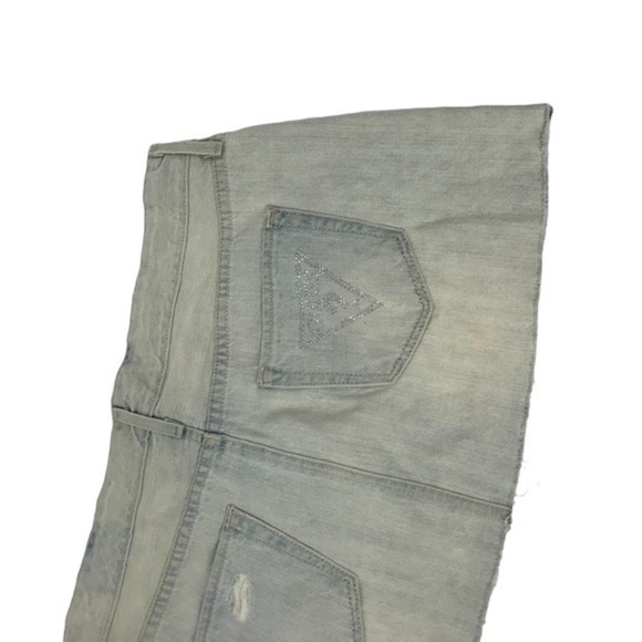Guess low rise denim skirt with rhinestone details size Medium - Picture 1 of 6